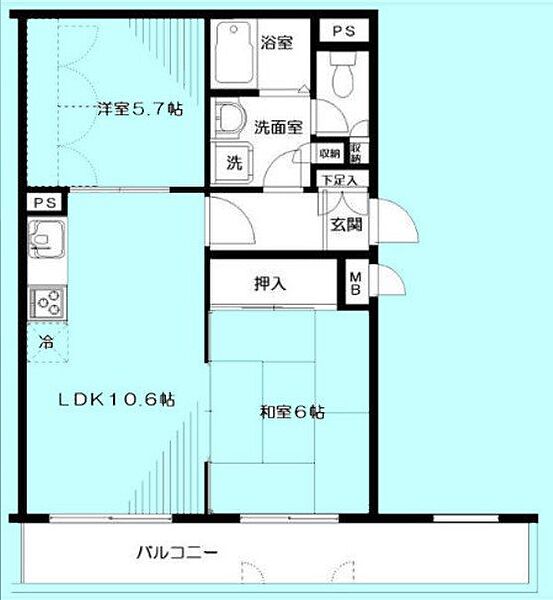 神奈川県横浜市磯子区中原４丁目(賃貸マンション2LDK・1階・50.64㎡)の写真 その2