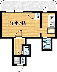 エムロード都島 1Kの間取図画像