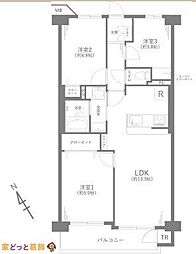 コスモ町屋 3LDKの間取り