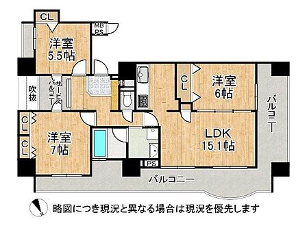 3LDK 間取り