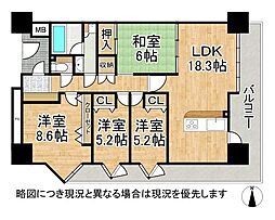 西宮マリナパークシティ海のまち7番館 4LDKの間取図画像