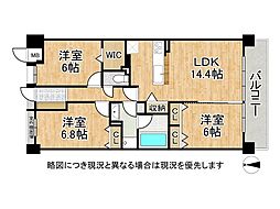 コスモ西宮 3LDKの間取図画像