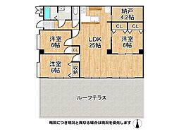 シャンティー逆瀬川C棟 3SLDKの間取図画像