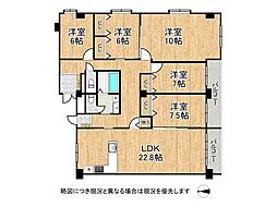 宝塚御殿山マンション 5LDKの間取図画像