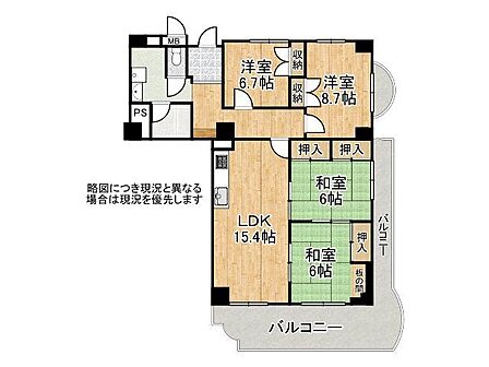 南東角住戸で明るいお部屋！収納充実の4LDKの間取りです