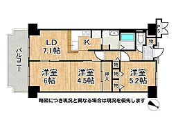 ジャルダン宝塚中山台弐番館B棟 3LDKの間取図画像