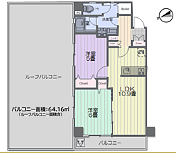 マンション東武練馬 2LDKの間取図画像