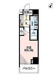 プレール・ドゥーク押上4 1Kの間取図画像