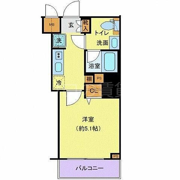 東京都品川区豊町1丁目(賃貸マンション1K・3階・20.19㎡)の写真 その2