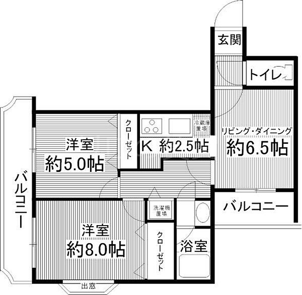 東京都大田区羽田5丁目(賃貸マンション2LDK・5階・46.18㎡)の写真 その2