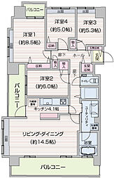 ダイアパレス札幌東アクティオ 4LDKの間取図画像