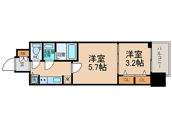 S-RESIDENCE日本橋Qualier ｜大阪府大阪市浪速区日本橋5丁目(賃貸マンション2K・6階・30.52㎡)の写真 その2