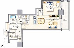 パークタワー豊洲 1LDKの間取図画像