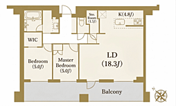 プラウド赤坂 2SLDKの間取図画像