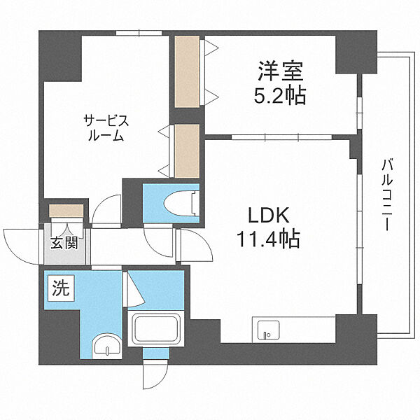 ミラノ堺筋 ｜大阪府大阪市中央区南久宝寺町1丁目(賃貸マンション2LDK・2階・53.28㎡)の写真 その2