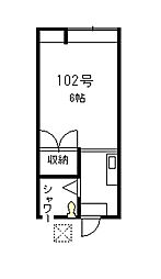 コーポサンライズ ワンルームの間取図画像