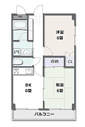 メゾンＳＡＫＯ 1階2DKの間取り