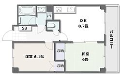 リバティハウスII 2階2DKの間取り