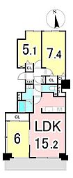 アイシティ真栄 3LDKの間取図画像