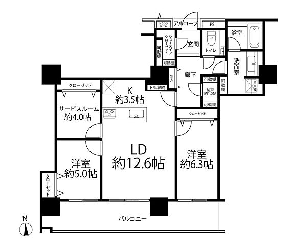 間取り コスモポリス品川 9階/-