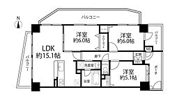 ダイアパレス東陽町 3LDKの間取図画像