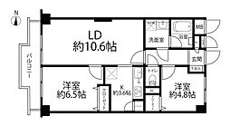 ゾンネンハイム北砂 2LDKの間取図画像
