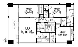 ジェイパーク多摩川リバージュ 3LDKの間取図画像