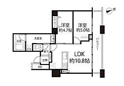 芝浦アイランドグローヴタワー 2LDKの間取図画像