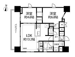 ヴァースクレイシア赤羽 2LDKの間取図画像