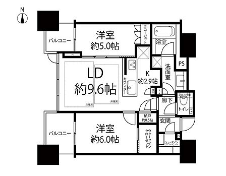 2LDK 間取り