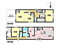 中川区上高畑1丁目　中古一戸建て 4LDKの間取り