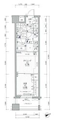 日神デュオステージ横須賀中央 1DKの間取図画像