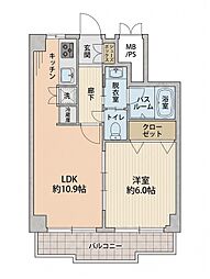 学芸大学グリーンハイツ 1LDKの間取図画像