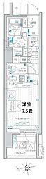 デュオステージ蒲田 ワンルームの間取図画像