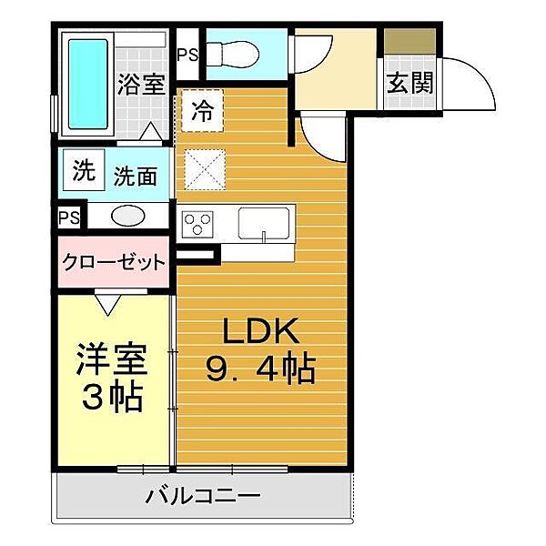 山口県下関市新地町(賃貸アパート1LDK・1階・33.30㎡)の写真 その2