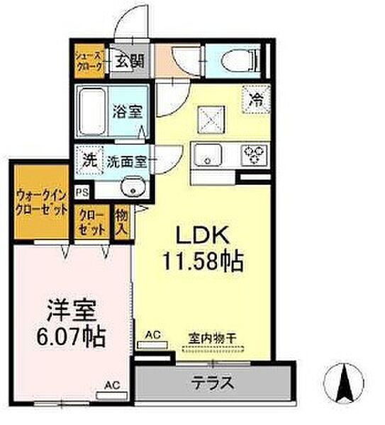 セジュール東尾久 103｜東京都荒川区東尾久８丁目(賃貸アパート1LDK・1階・42.22㎡)の写真 その2