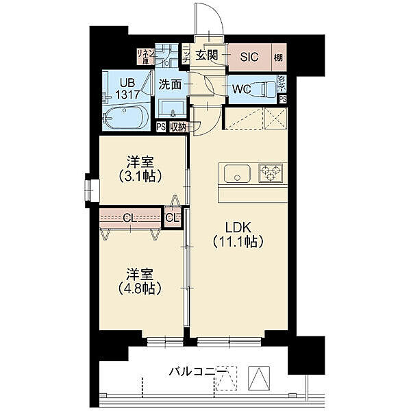 スプランディッド南千住DUE 601｜東京都台東区清川２丁目(賃貸マンション2LDK・6階・44.38㎡)の写真 その2