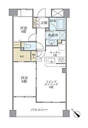 エーデルブルク 4階2LDKの間取り