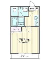 グランドメゾン・F 1階1Kの間取り