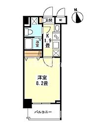 ガーラプレイス新宿御苑 5階1Kの間取り