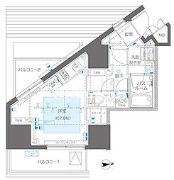 ズーム信濃町 8階ワンルームの間取り