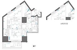 ズーム信濃町 1LDKの間取図画像