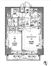パレステュディオ四谷 13階1LDKの間取り