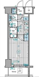 新宿御苑前マンション 7階1Kの間取り