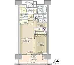 ジオ四谷荒木町 11階1SLDKの間取り