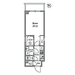 ルネサンスコート新宿余丁町 3階1Kの間取り