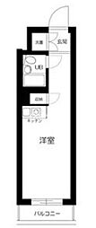 ステージファースト原宿 2階ワンルームの間取り