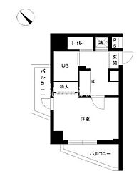 スカイコート原宿 1Kの間取図画像