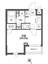 GRANPASEO四谷若葉 1Kの間取図画像