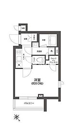 GRANPASEO四谷若葉 1Kの間取図画像